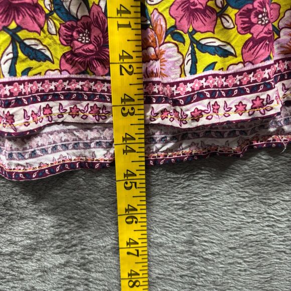 Luxology Maxi Midi Dress Floral Coquette Romantic Mixed Print Yellow Large G334 - Picture 7 of 10